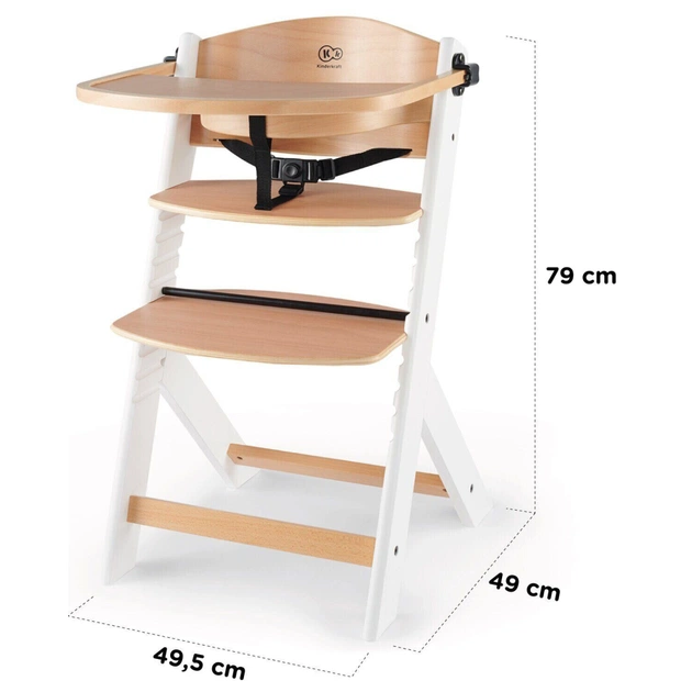 Стілець для годування Kinderkraft Enock Gray Wood (5902533915095) - picture 6