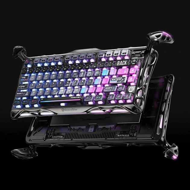 Клавіатура бездротова GravaStar Mercury K1 Pro Cyberpunk (GSK1PRO_CBLK) - зображення 10