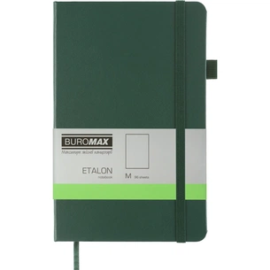 Книга записная Buromax Etalon 125x195 мм 96 листов без линовки обложка из искусственной кожи Зеленая (BM.291060-04) изображение 1