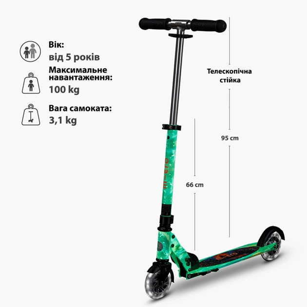 Самокат Micro Sprite Glow LED Art Collection" Космос" (SA0299) - изображение 7