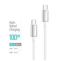 Дата кабель USB-C to USB-C 1.0m 5A 100W zinc alloy braided white ColorWay (CW-CBPDCC098-WT) - зменшене зображення 4