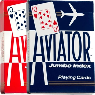Гральні карти Bicycle Aviator Jumbo Index (red, blue) (AIRB-2) зображення 1