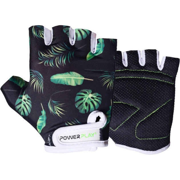 Велорукавиці PowerPlay 001 Листя Чорні XS (001_Black_XS) - picture 1