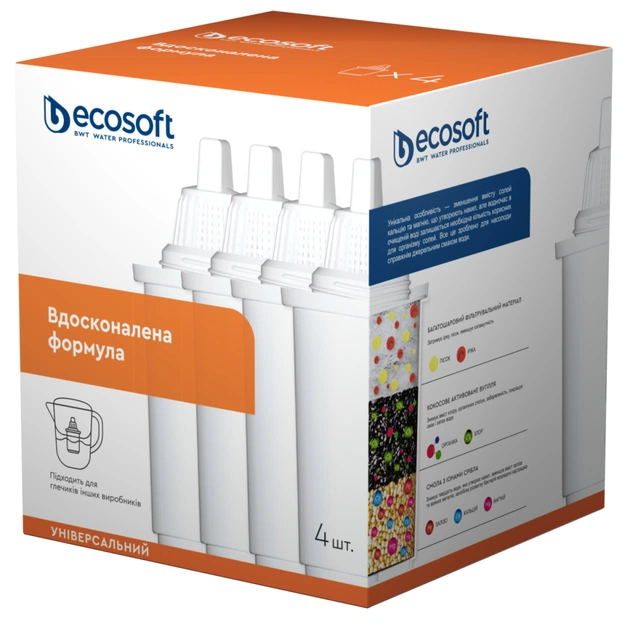 Картридж для фильтра кувшина Ecosoft К-т Картриджів для глечиків універсальний (3+1 ш (CRVKAB4ECO) - изображение 1