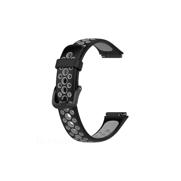 Ремінець до фітнес браслета BeCover Vents Style для Huawei Band 7/Honor Band 7 Black-Gray (709438) - зображення 1