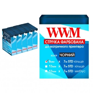 Стрічка до принтерів 8мм х 7м STD к. Black*5шт WWM (R8.7S5) зображення 1
