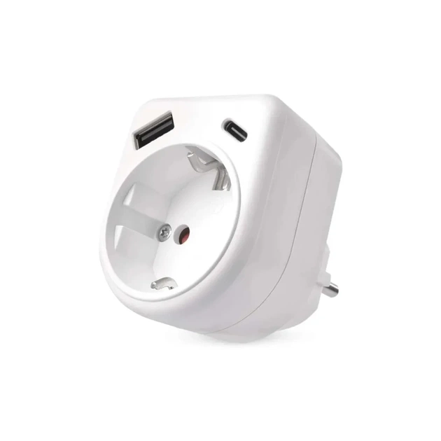 Зарядний пристрій EMOS 1xUSBA + 1xUSBC PD20W (P0075) - зображення 1