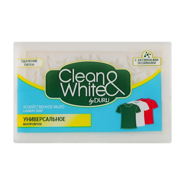 Мило для прання Duru Clean&White Господарське Універсальне 120 г (8690506517854) - зображення 1