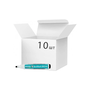 Маркер Stanger для сухостираємих дощок, 1-3 мм чорний 10 шт (MARKER-BOA-STM240B10) зображення 1