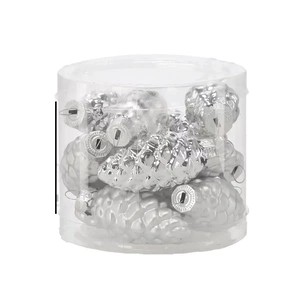 Ялинкова іграшка Chomik скляні прикраси Шишки 16 шт, 3х6 см, срібні (5900779882119_2) изображение 1