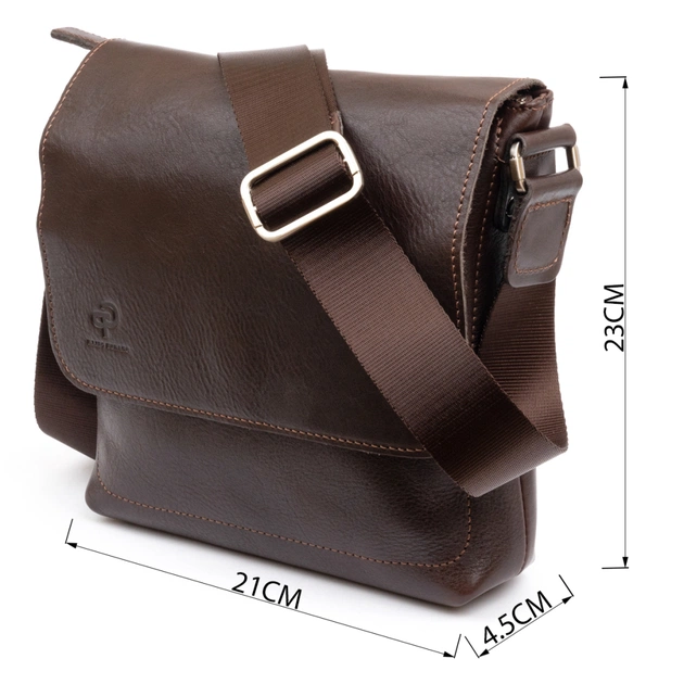 Сумка Grande Pelle У гладкій шкірі Шоколадна (11334) - зображення 3