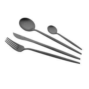 Набір столових приборів Ardesto Black Mars Trento, 4 прибори, нержавіюча сталь, чорний (AR0704TB) зображення 1