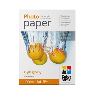 Фотопапір ColorWay A4 230г Glossy 100ст. (PG230100A4) зображення 1