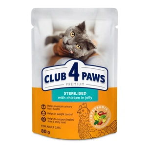 Вологий корм для кішок Club 4 Paws Premium для стерилізованих з куркою 24х80 г (4820269146242) зображення 1