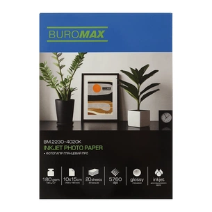 Фотопапір Buromax PRO 10х15 Glossy 180 г/м2, 20ст. (BM.2230-4020K) зображення 1