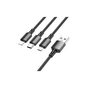 Дата кабель USB 2.0 AM to Lightning + Micro 5P + USB-C 1.0m black BOROFONE (6974443384666) - зменшене зображення 1