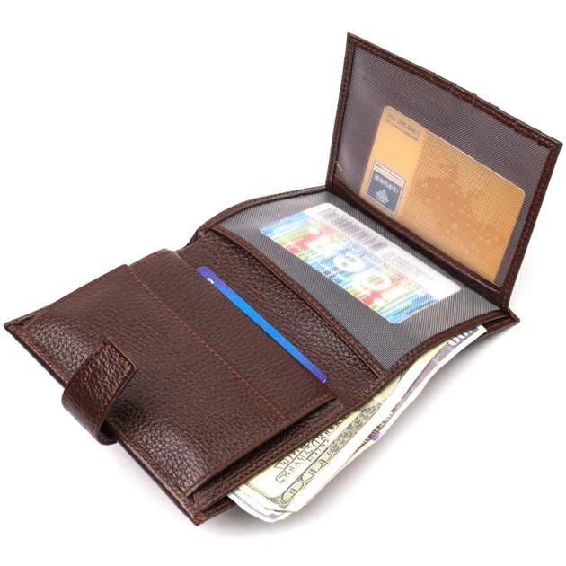 Гаманець Canpellini З натуральної шкіри Флотар Коричневий (21737) - зображення 7