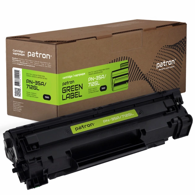 Картридж Patron HP LJ CB435A/CANON 712 GREEN Label (PN-35A/712GL) - зображення 1