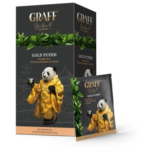 Чай Graff Gold Puer С ароматом мандарина 20 пакетиков х 1.8 г (4820279610634) изображение 1