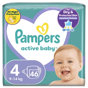 Підгузки Pampers Active Baby Maxi Розмір 4 (9-14 кг) 46 шт (8001090949097) зображення 1
