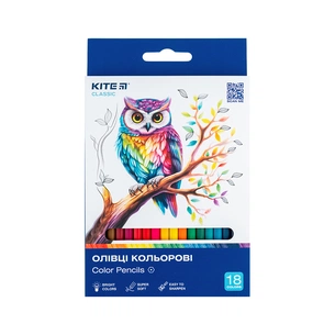 Олівці кольорові Kite Classic 18 кольорів (K-052) зображення 1