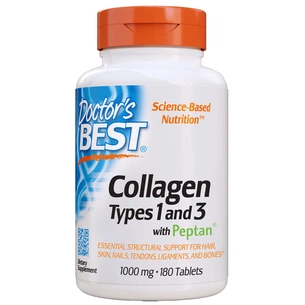 Вітамін Doctor's Best Колаген Типів 1 & 3 1000мг, Peptan, 180 таблеток (DRB-00204) зображення 1