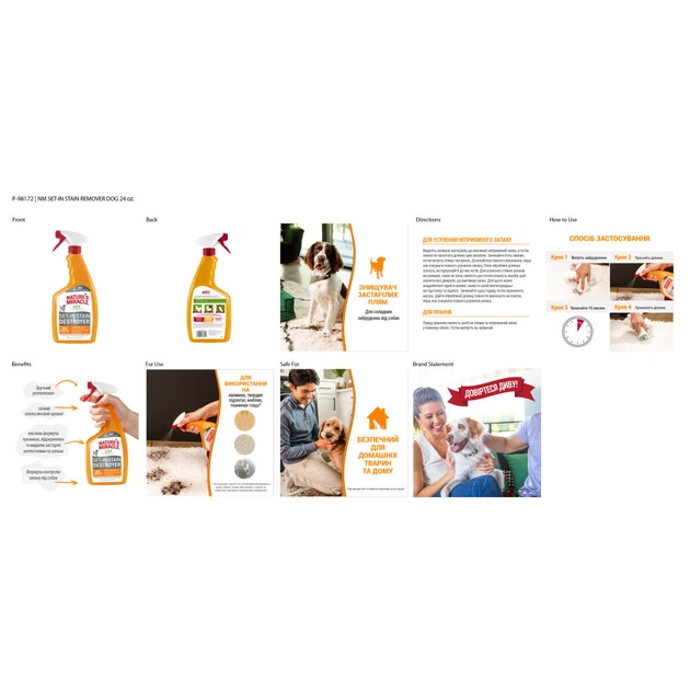 Спрей для тварин 8in1 Nature's Miracle для усунення плям і запахів від собак 709 мл (18065981721) - picture 4