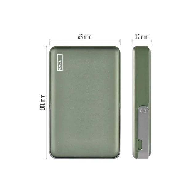 Батарея універсальна EMOS 10000mAh, MagSafe, 20W, green (B0552AG) - зображення 5