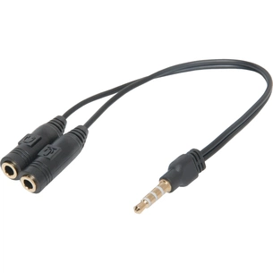Перехідник Jack 3.5mm M 4pin to 2 Jack 3.5mm F (Audio+MIC) Headset Jack Defender (63012) зображення 1