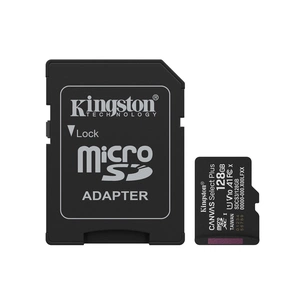 Карта пам'яті Kingston 128GB (з SD адаптером) Class 10 UHS-I U1 V10 A1 (SDCS3/128GB) изображение 1