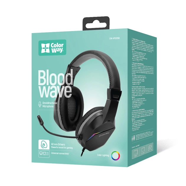 Гарнітура СolorWay Bloodwave LED Black (CW-HPG01BK) - зображення 3