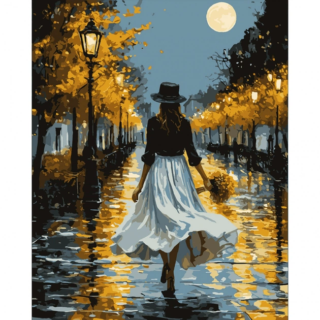 Картина по номерам Santi Дівчина з букетом 40х50 см LED підс (956652) - picture 1