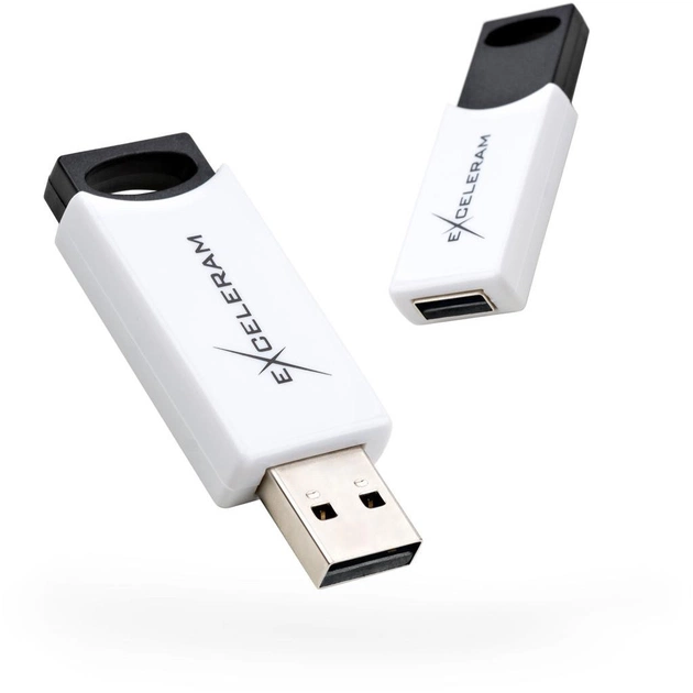 USB флеш накопичувач eXceleram 32GB H2 Series White/Black USB 2.0 (EXU2H2W32) - изображение 1