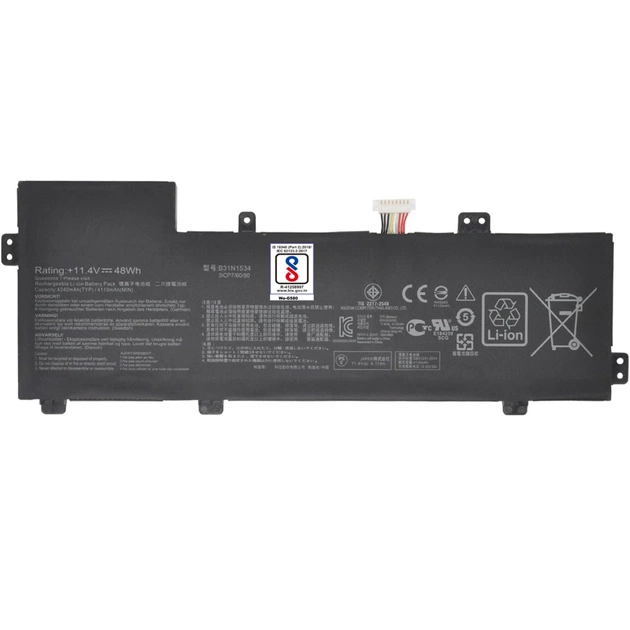 Акумулятор до ноутбука Asus ZenBook UX510 B31N1534, 4240mAh (48Wh), 3cell, 11.4V, Li-ion AlSoft (A71091) - зображення 1