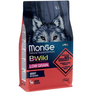 Сухий корм для собак Monge Dog Bwild Low Grain оленина 2.5 кг (8009470011983) зображення 1