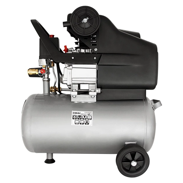 Компресор Sigma одноциліндровий 1.8кВт 230л/хв 8бар 24л (2 крана) (7043131) - picture 3