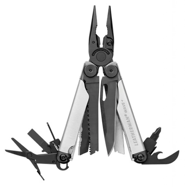 Мультитул Leatherman WAVE PLUS BLACK&SILVER, синтетичний чохол, карт. коробка (832622) - изображение 1