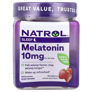 Амінокислота Natrol Мелатонін, 10 мг, смак полуниці, Melatonin, 90 жувальних кон. (NTL-07331) зображення 1