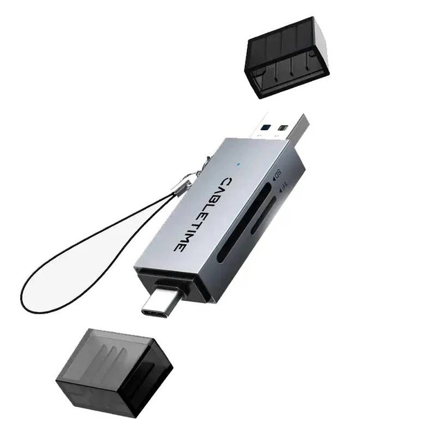 Картридер Cabletime USB3.0 A + USB Type-C, SD/TF, 5Gbps (CD40G) - изображение 1