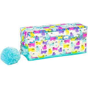 Пенал Cool For School голографічний з помпоном 1 відділення блакитний (CF87073) зображення 1