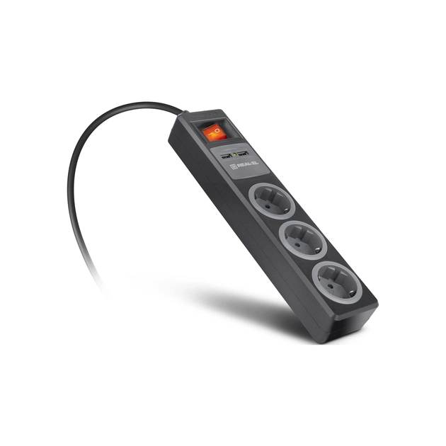 Мережевий подовжувач REAL-EL RS-3 USB CHARGE 1.8m, black (EL122500001) - picture 8