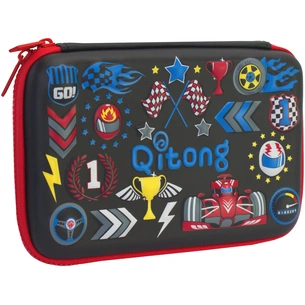 Пенал Cool For School з тисненням 1 відділення Чорний (QT-3992-Black) зображення 1