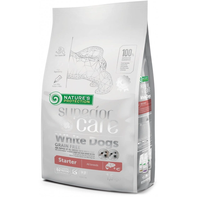 Сухой корм для собак Nature's Protection Superior Care White Dogs Grain Free Starter 1.5 кг (NPSC45669) - изображение 1