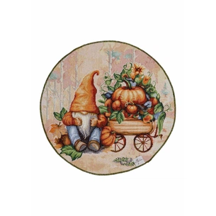Серветка на стіл Прованс гобеленова Гарбузові гноми D 35см (036240) зображення 1