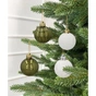 Ялинкова іграшка Chomik пластикові кульки 16 шт, 4 см, зелені і білі (5900779877351_2) - зменшене зображення 7