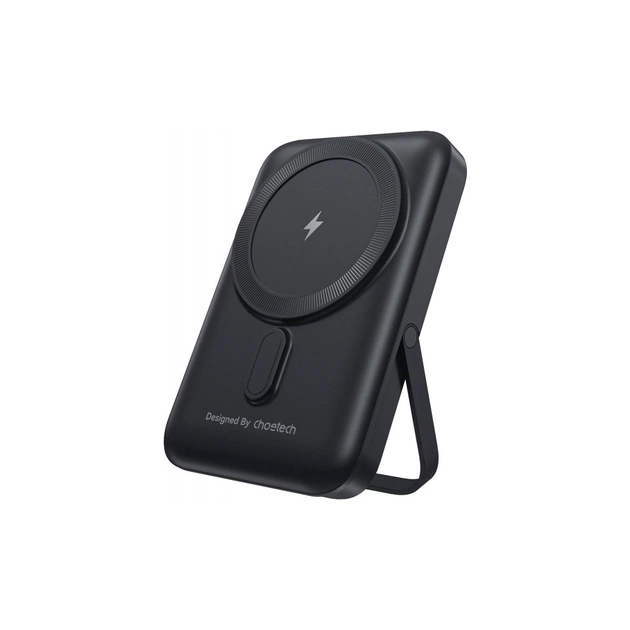 Батарея універсальна Choetech Magnetic Wireless 10000mAh 20W, PD, Qi-15W, USB-C In/Out, with holder, Black (B743-CCBK) - зображення 1