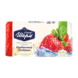 Тверде мило Grand Шарм Полуниця 5 х 70 г (4820195500552) изображение 1