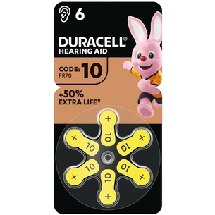 Батарейка Duracell 10 / P10 / PR70 Zinc Air (1.4V) * 6 (5007510/5011445) изображение 1