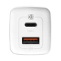 Зарядний пристрій Baseus 2xUSB 65W GaN (USB-C+USB-A) white (CCGAN2L-B02) - зменшене зображення 4