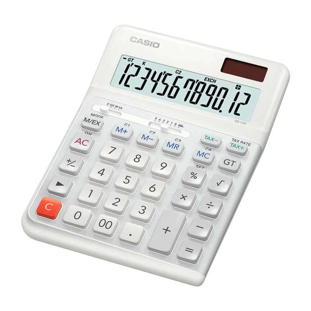 Калькулятор Casio DE-12E-WE-WA-E, білий (CALC-CAS-DE-12E-WE-W) - зображення 1